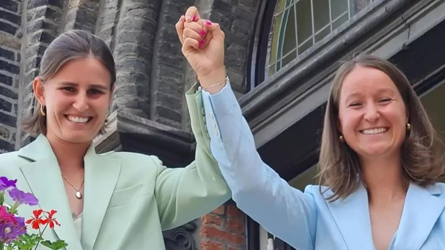 Greet Minnen, la tennista belga ha sposato l'amata Marie Diels (FOTO) - Greet Minnen e Marie Diels spose - Gay.it