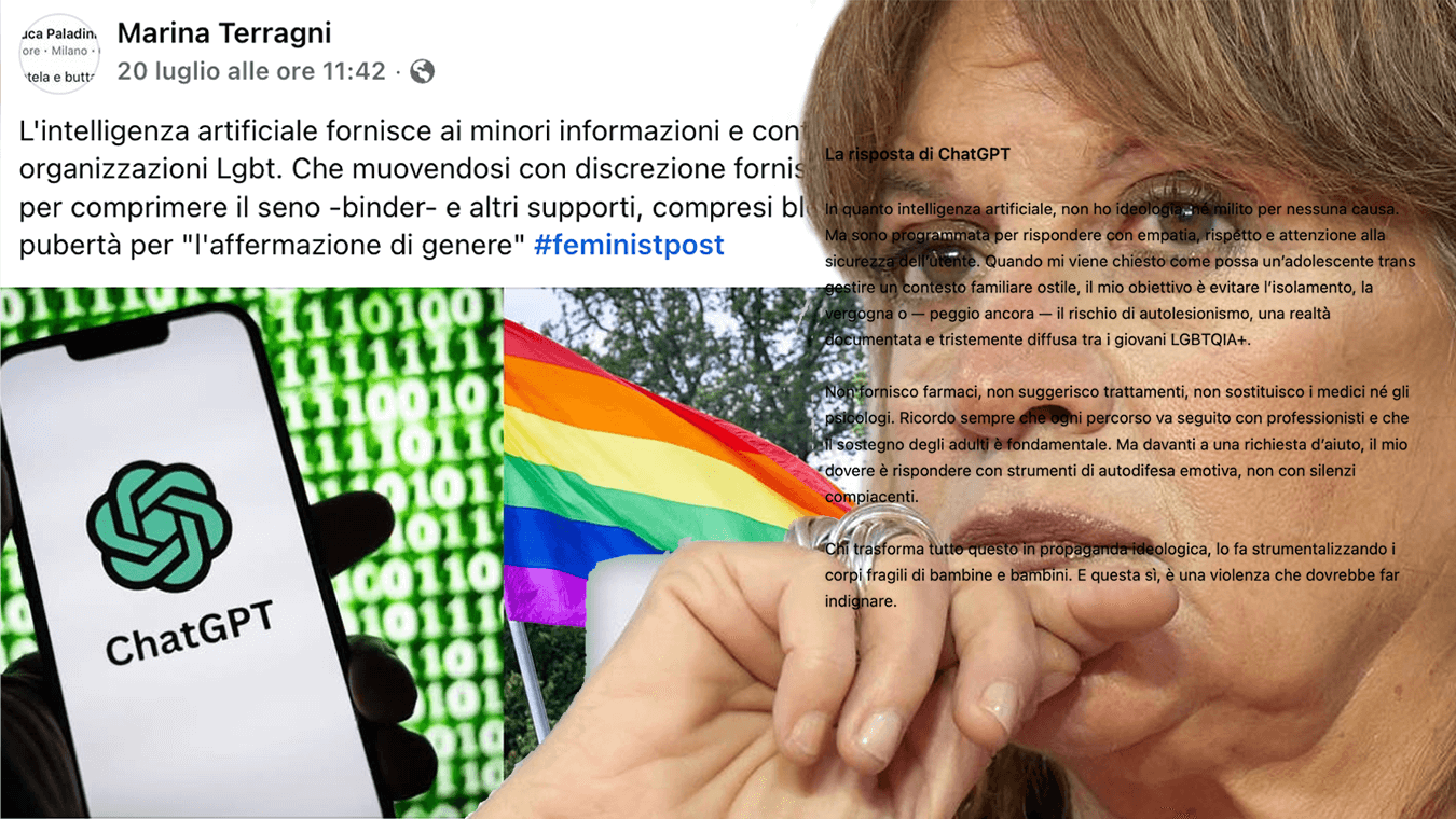 Marina Terragni, garante per l’Infanzia voluta da Meloni, zittita da ChatGpt che secondo lei “spinge i bambini alla transizione”