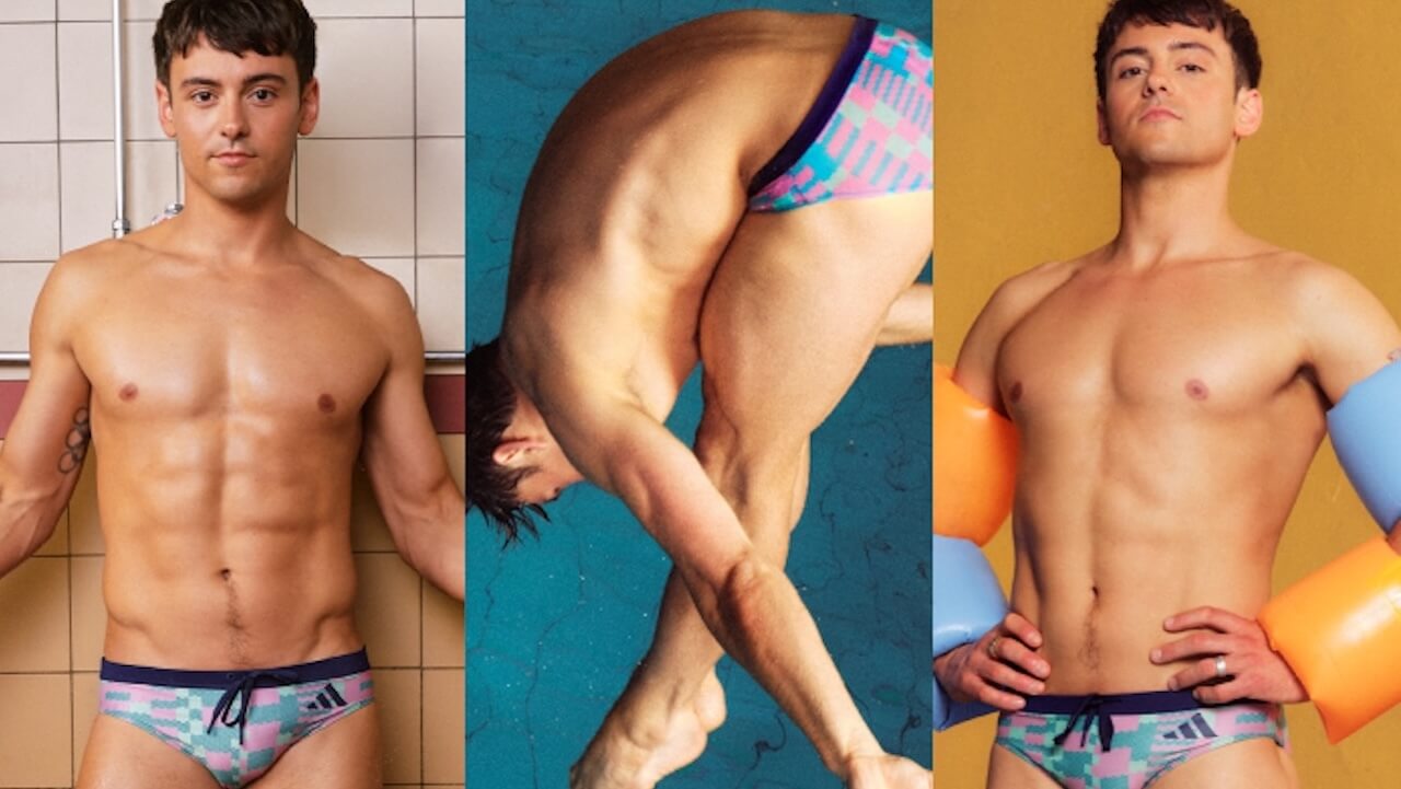 Tom Daley da urlo con la nuova collezione di costumi da bagno Adidas
