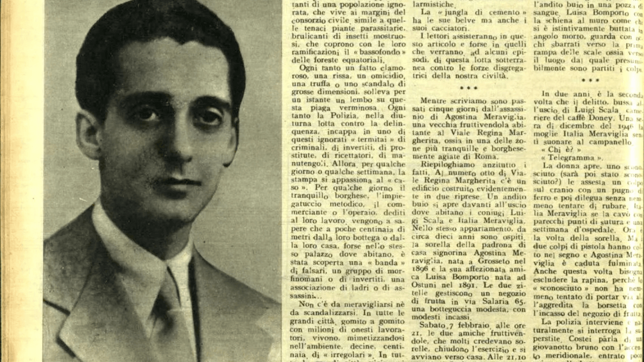 Aldo Catelli in un articolo di Crimen