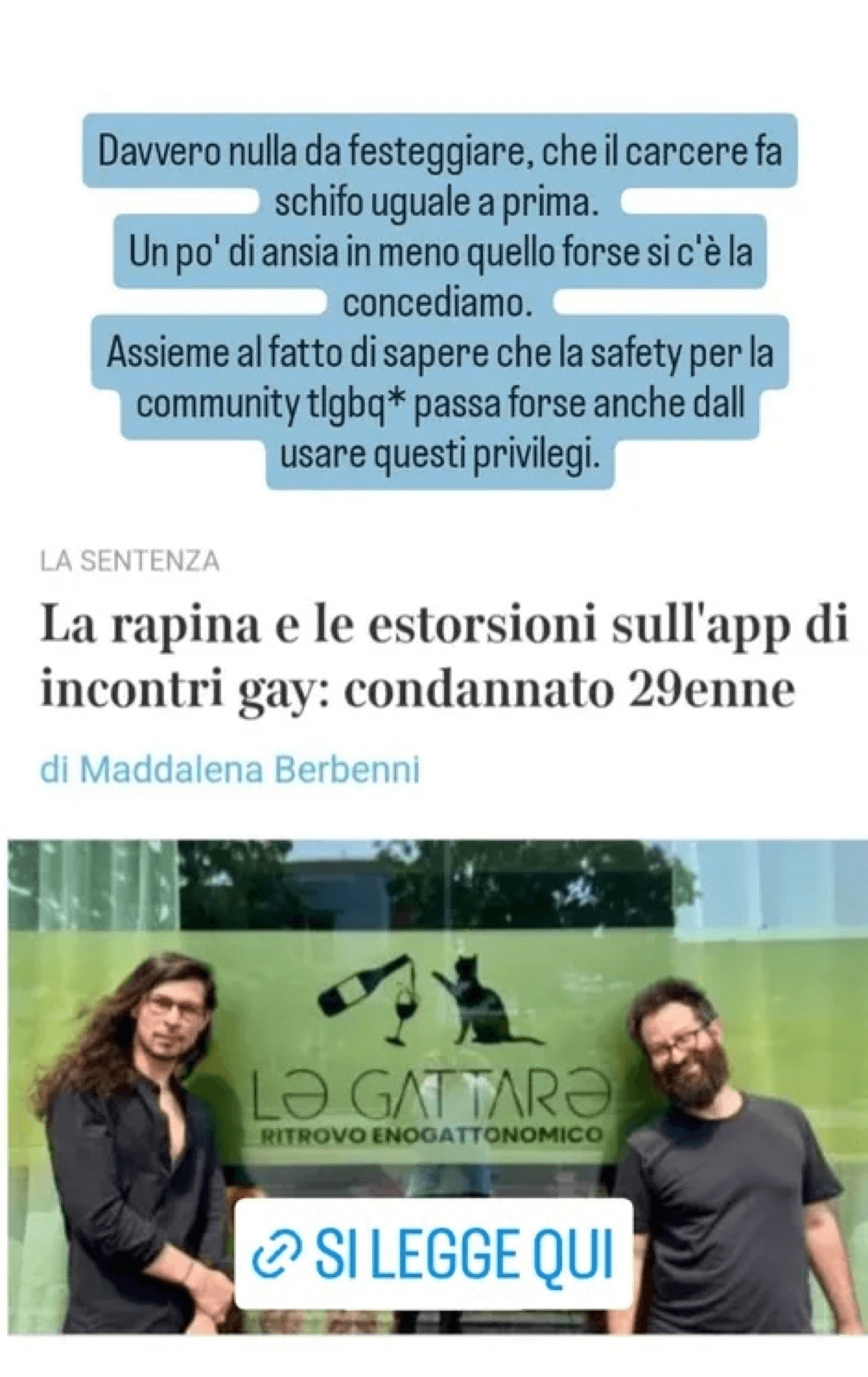 Il commento di Dominguel Radesca dopo la sentenza