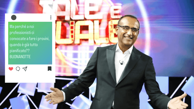 Attrice esclusa da Tale e Quale Show 2025 sbotta sui social