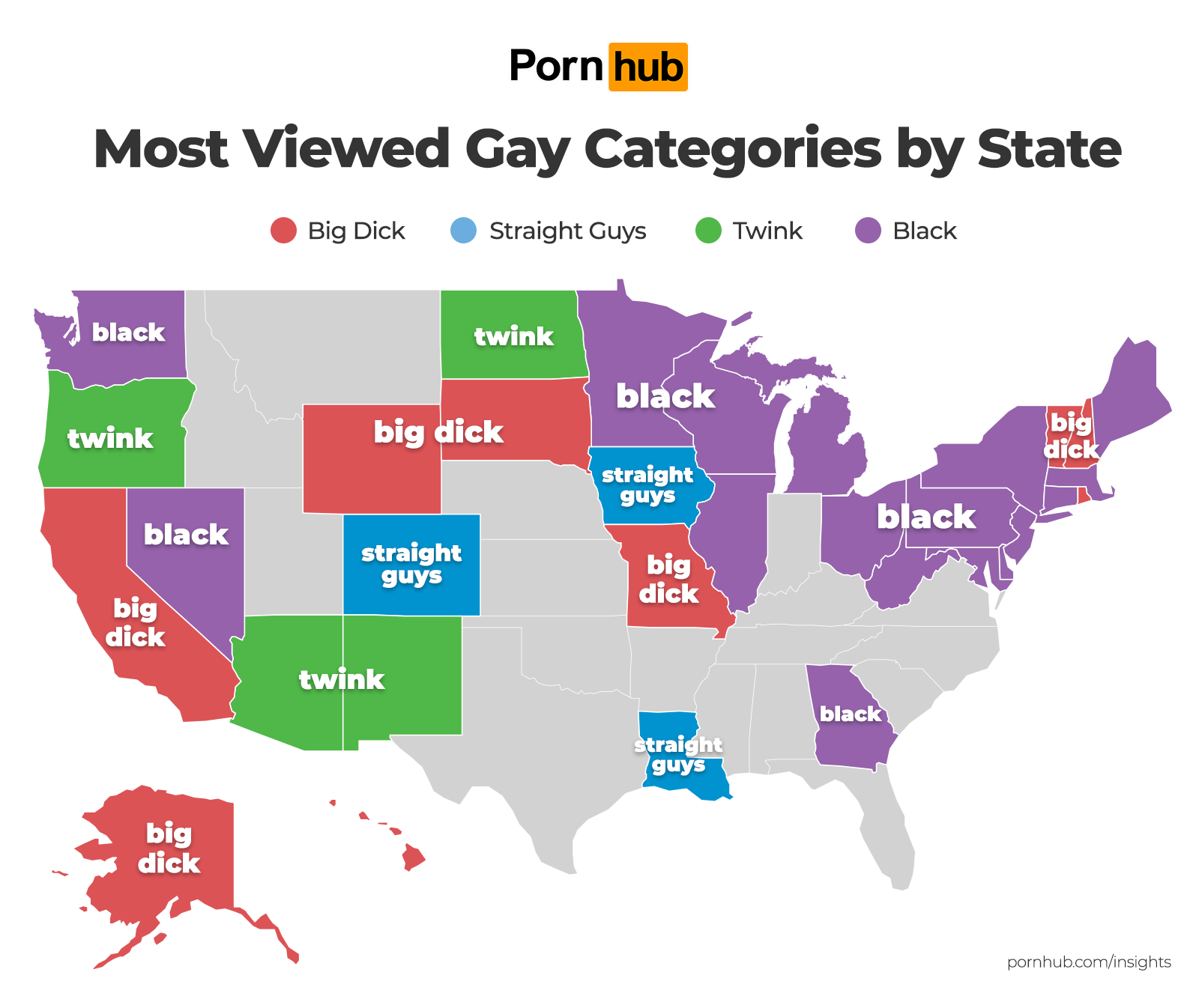 Pornhub, le statistiche sul porno gay: negli stati repubblicani spopolano le categorie più hot - pornhub insights 2025 gay pride us top categories states 1 - Gay.it
