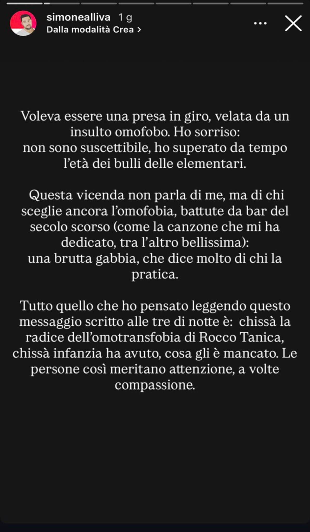 La replica di Simone Alliva