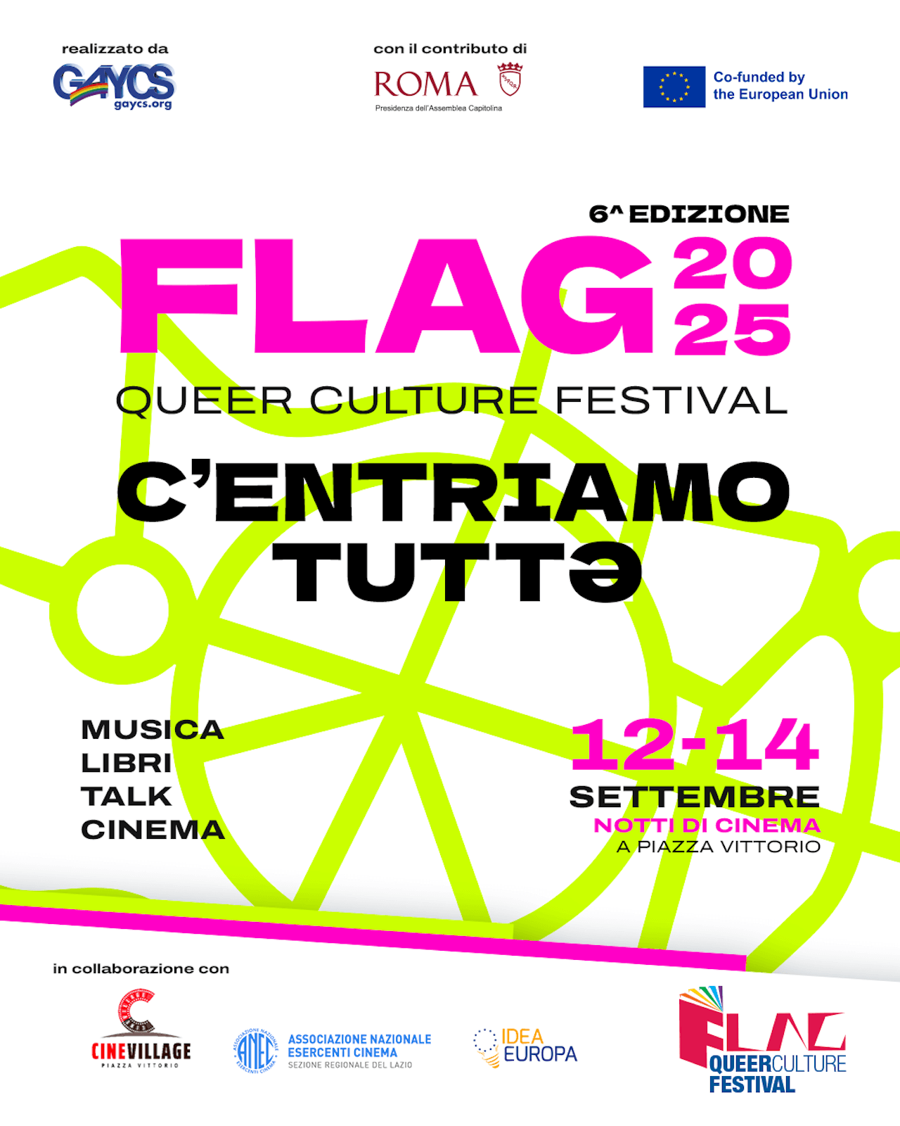 FLAG – Queer Culture Festival 2025, tre giorni di film, libri, musica e talk nella storica Piazza Vittorio a Roma - FLAG 2025 - Gay.it