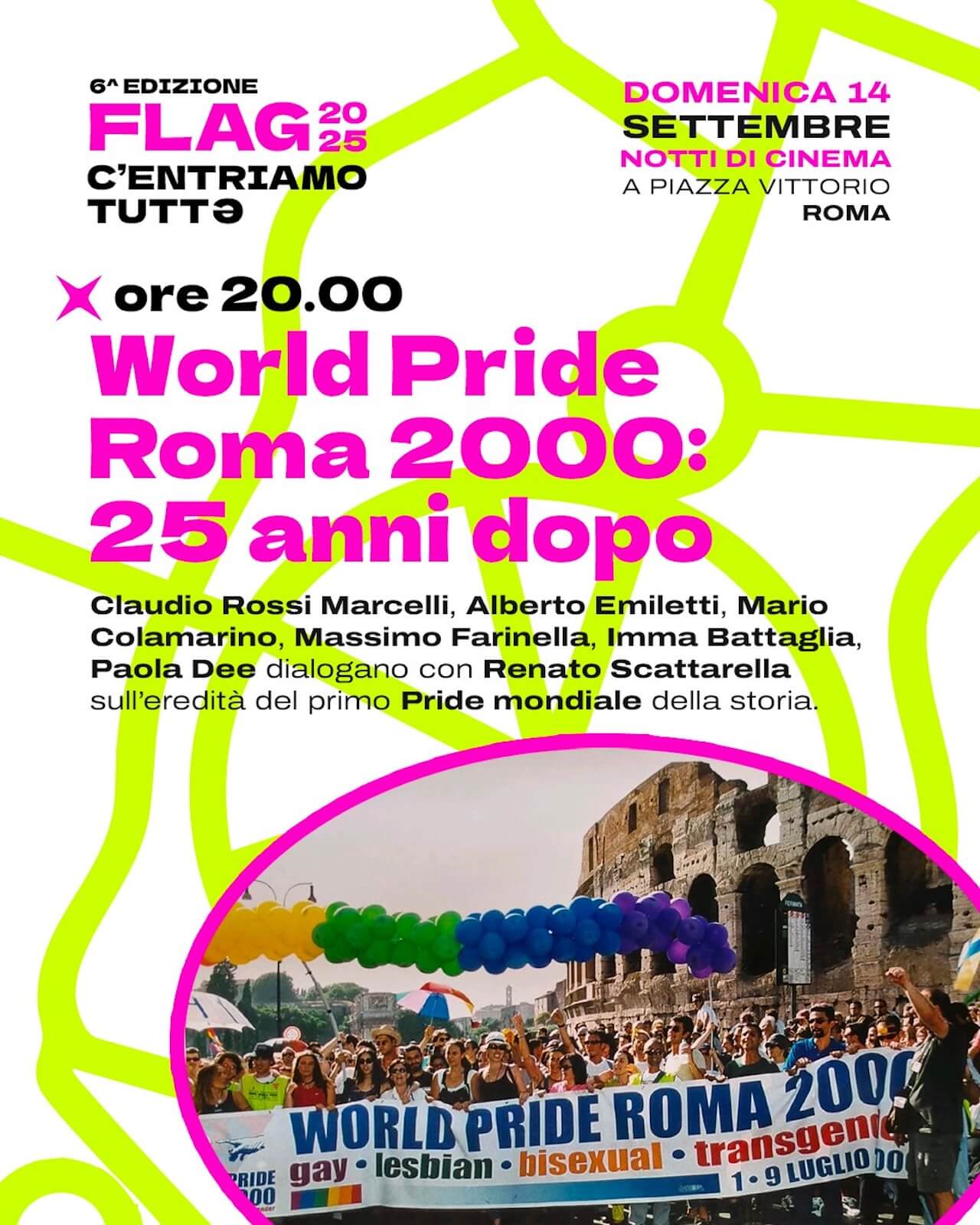 FLAG – Queer Culture Festival 2025, tre giorni di film, libri, musica e talk nella storica Piazza Vittorio a Roma - FLAG World Pride - Gay.it