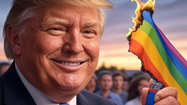 Trump non avreppe problemi a vietare le bandiere Progress Pride: "Mi citerebbero in giudizio, ma è già successo" (VIDEO) - Trump non avreppe problemi a far sparire tutte le bandiere Progress Pride - Gay.it