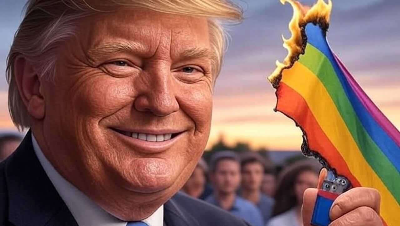 Trump non avreppe problemi a vietare le bandiere Progress Pride: “Mi citerebbero in giudizio, ma è già successo” (VIDEO)