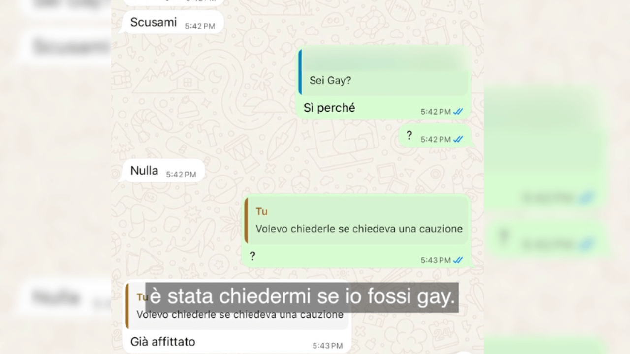 La chat tra Luca Mariotti e il proprietario di casa