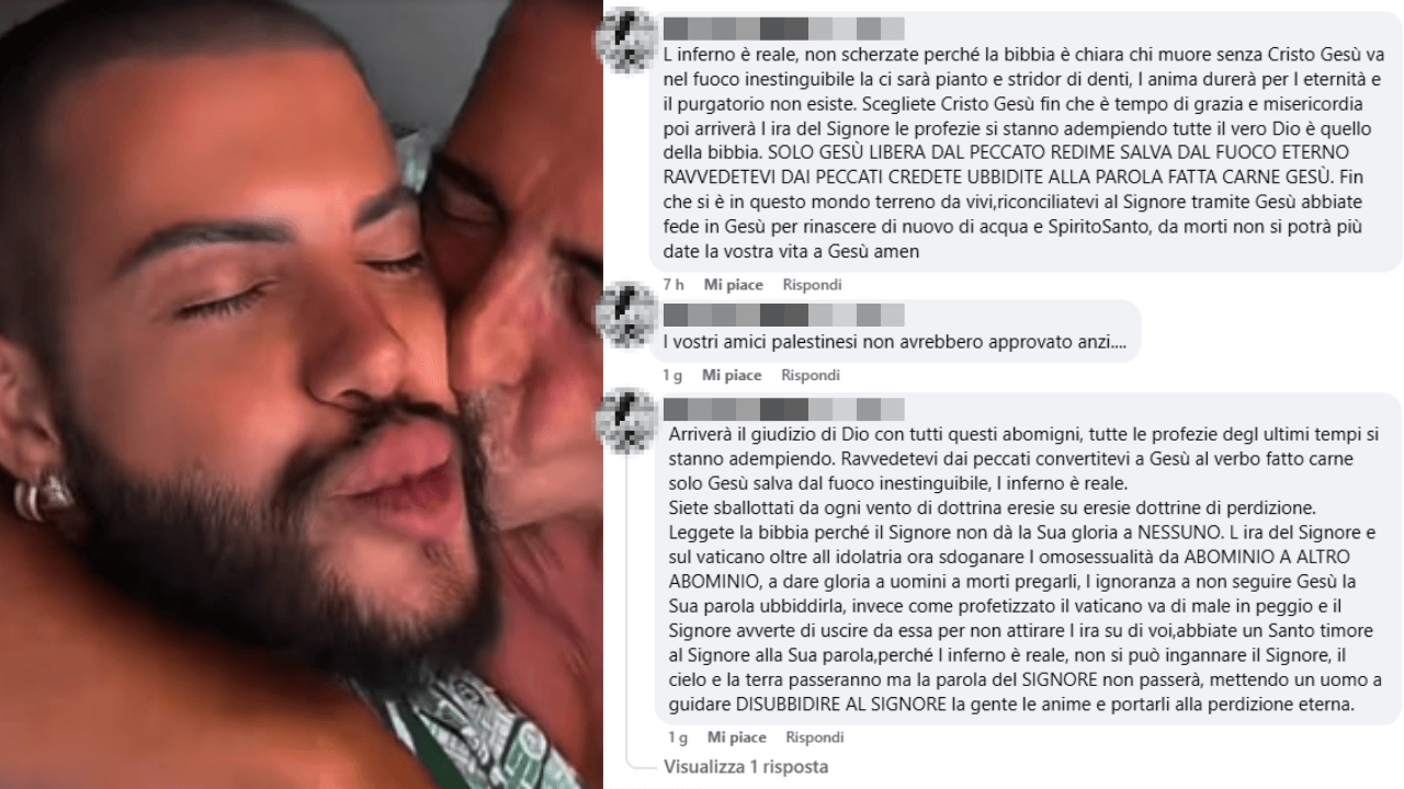 Commenti omofobi sotto la foto di Franco Ricciardi e Lino Nasti