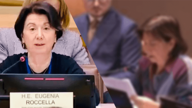 Eugenia Roccella all'Onu dove ha presentato la sua crociata contro maternità surrogata e GPA