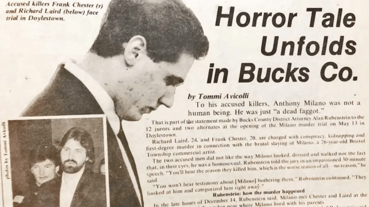 Omicidio Anthony Milano, articolo del 1988