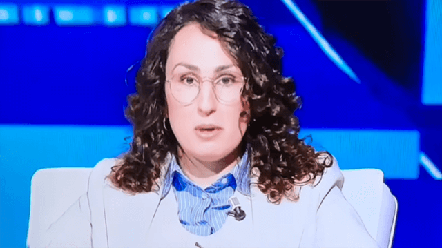 Roberta Parigiani, presidente del Movimento Identità Trans, nel talk show "Carta Bianca" di Berlinguer (Rete 4)