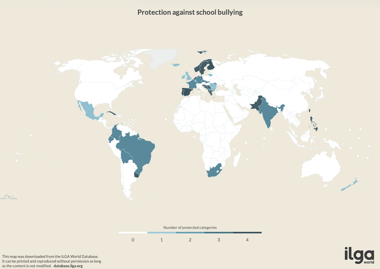 4 Paesi su 5 nel mondo non hanno leggi contro il bullismo omobitransfobico a scuola. Il report ILGA World - Il report di ILGA World sul bullismo omobitransfobico a scuola - Gay.it