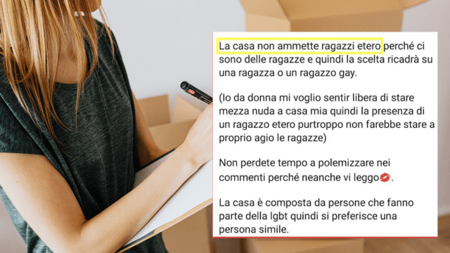 Casa in affitto a Roma solo a ragazze e gay: esclusi gli etero
