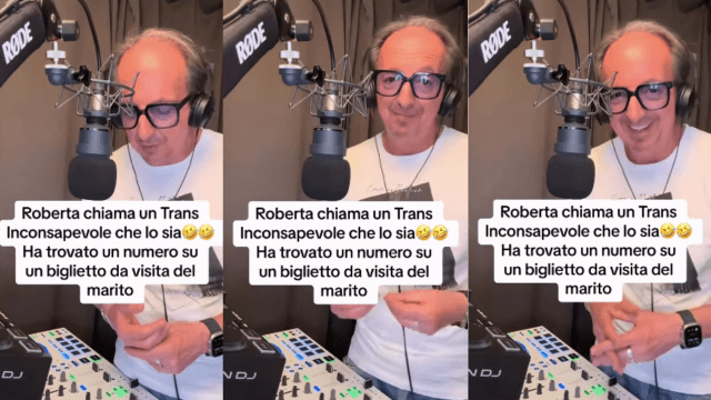 Roberto Ferrari deride una donna trans su Radio Deejay