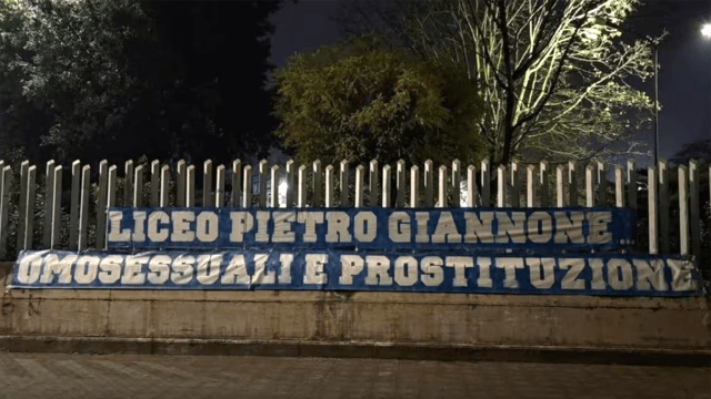 Striscione del Liceo Rummo di Benevento