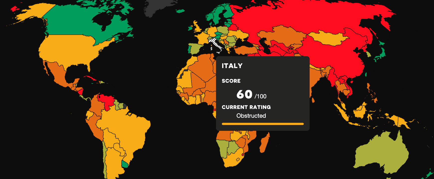 Italia declassata a Paese con libertà e democrazia a rischio come l'Ungheria: il report 2025 di Civicus Monitor - Civicus Monitor Italia - Gay.it