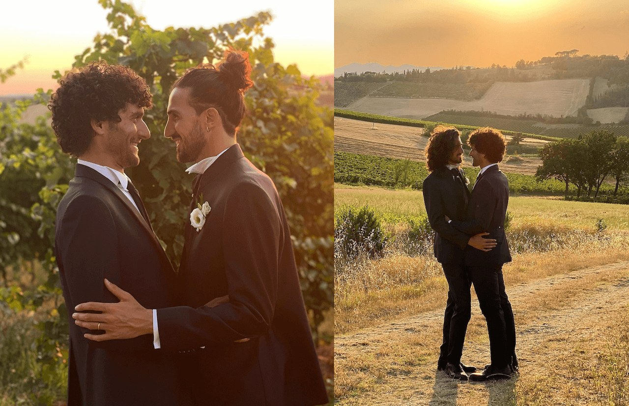 Fabrizio Colica e Giacomo Visconti festeggiano 7 anni d'amore: "Da quel giorno non riusciamo a fare a meno di vederci" - Fabrizio Colica e Giacomo Visconti sposi - Gay.it