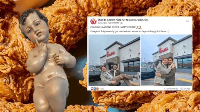Se Gesù diventa fascista per la coppia gay al fast food di pollo fritto - Pollo fritto coppia gay - Gay.it
