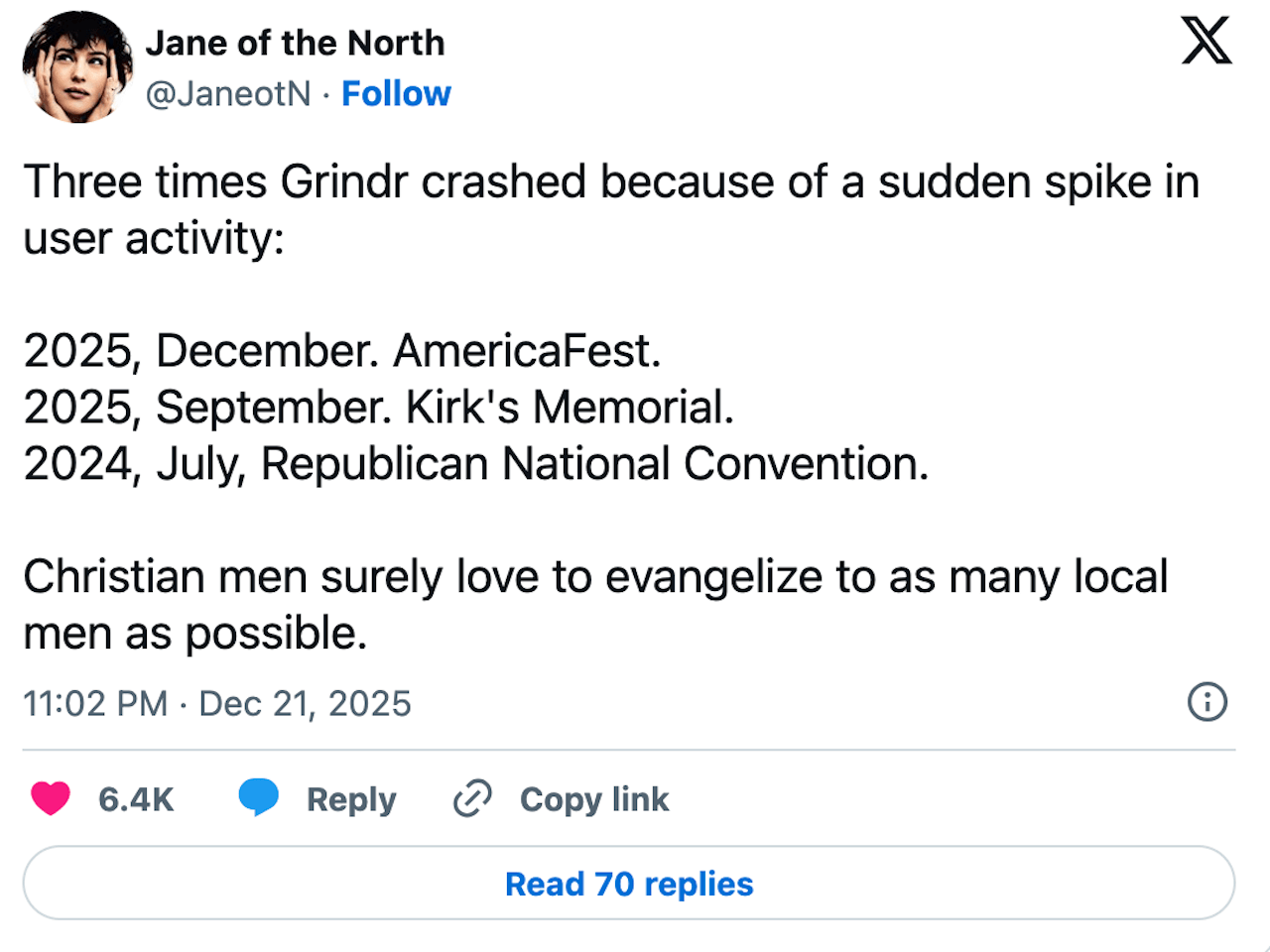 Turning Point USA, Grindr va di nuovo in tilt durante la convention dell'ultradestra USA - Screenshot 2025 12 23 alle 17.22.45 - Gay.it