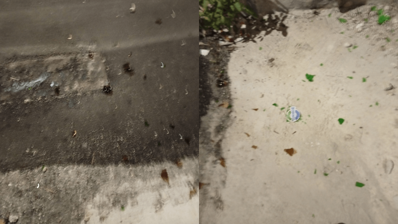 Sassate e bottiglie di vetro sotto casa