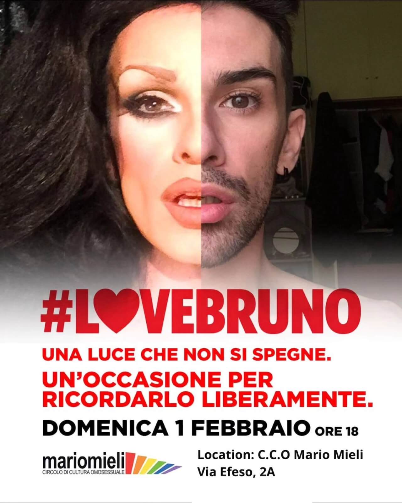 Roma omaggia Bruno Gagliano, in arte Kastadiva: "Era un artista straordinario" - LoveBruno al Mario Mieli - Gay.it
