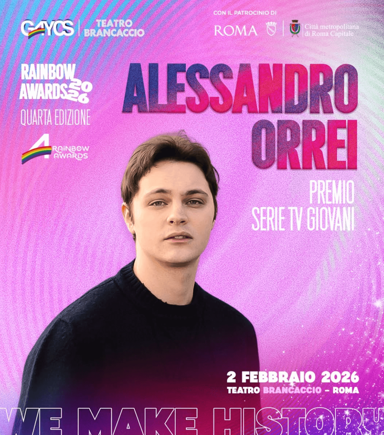 Rainbow Awards 2026, tutti gli ospiti e i premiati di una 4a edizione kolossal - Rainbow Awards 2026 Alessandro Orrei - Gay.it