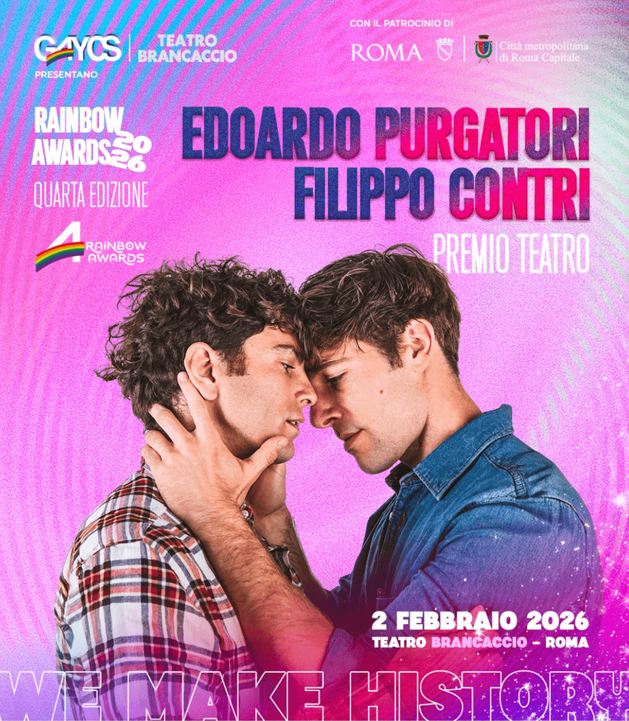 Rainbow Awards 2026, tutti gli ospiti e i premiati di una 4a edizione kolossal - Rainbow Awards 2026 Edoardo Purgatori e Filippo Contri - Gay.it