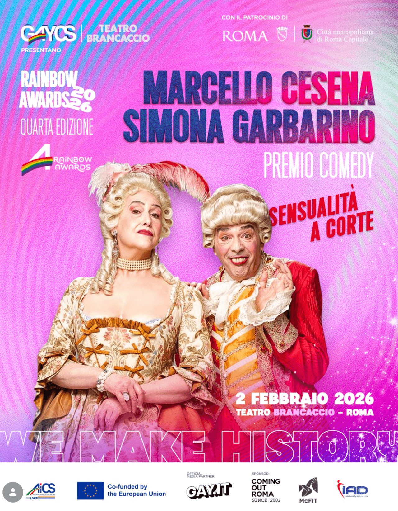 Rainbow Awards 2026, tutti gli ospiti e i premiati di una 4a edizione kolossal - Sensualita a corte - Gay.it
