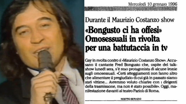 Fred Bongusto: battuta omofoba in diretta al Maurizio Costanzo Show