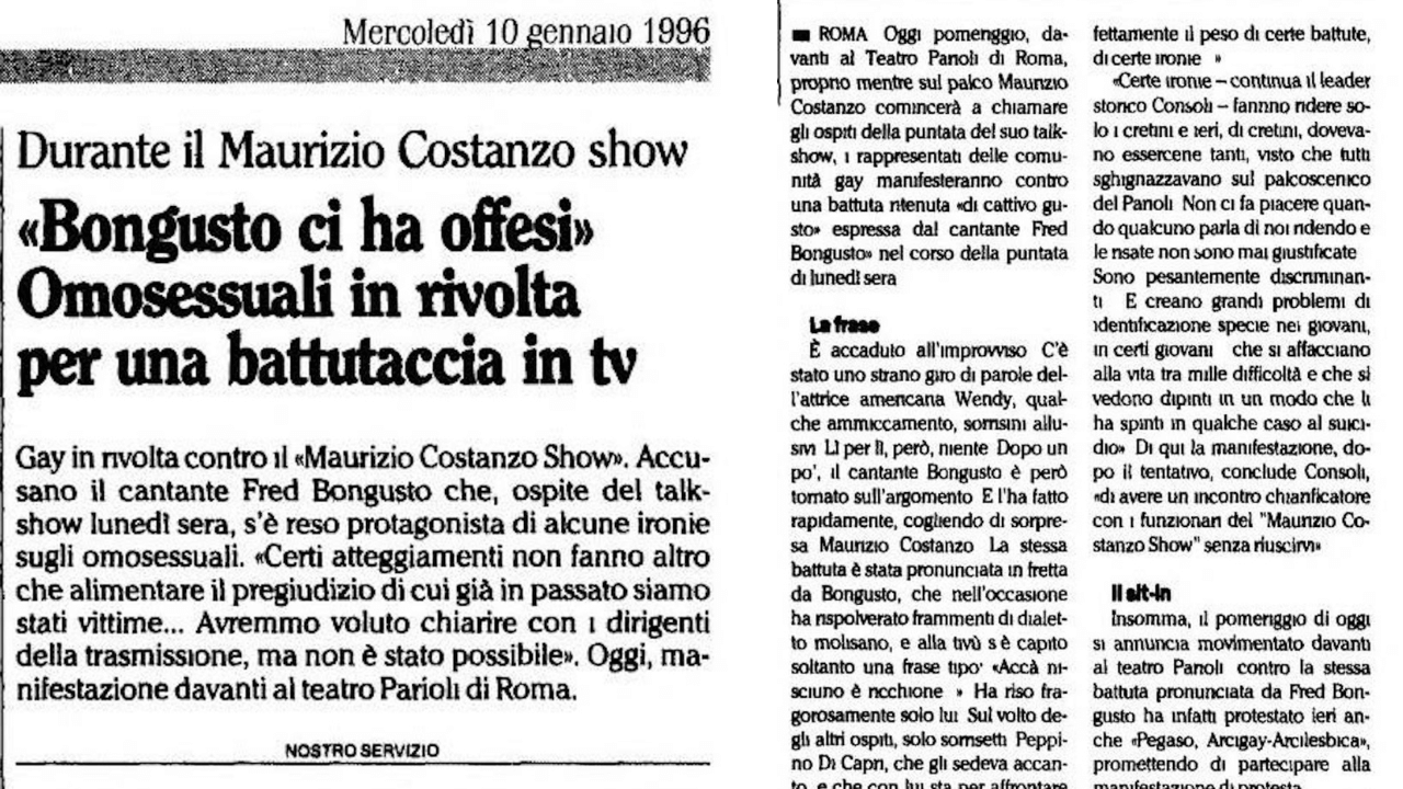 Fred Bongusto: battuta omofoba in diretta al Maurizio Costanzo Show