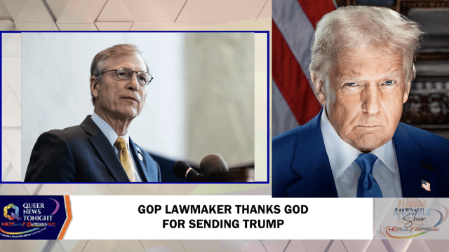 Deputato repubblicano ringrazia Dio per aver mandato Trump a proteggere l'America dall'"omosessualità" (VIDEO) - Brian Babin e Trump - Gay.it