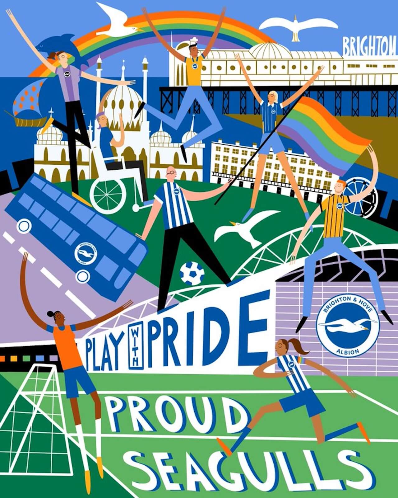 È nata la Premier League With Pride per rafforzare l'inclusione LGBTQ+ nel Calcio - Brighton With Pride - Gay.it