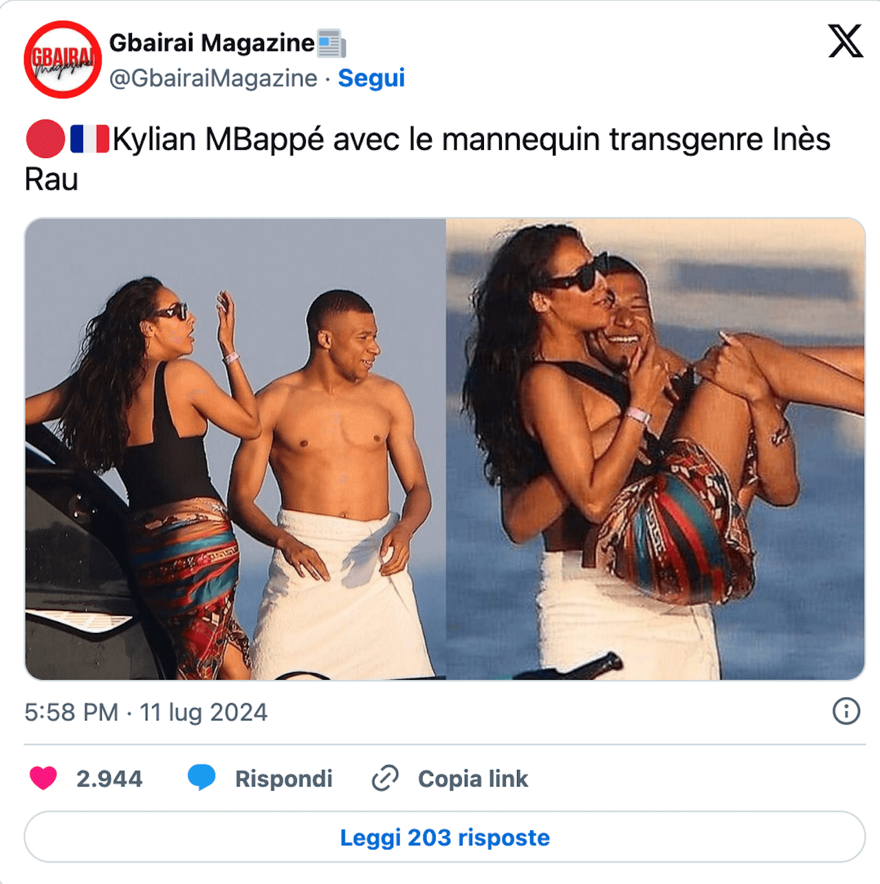 Chilavert vs. Mbappé: “Vive con un travestito, non è normale. La comunità LGBTQ+ non è un modello" - Mbappe e Ines Rau - Gay.it