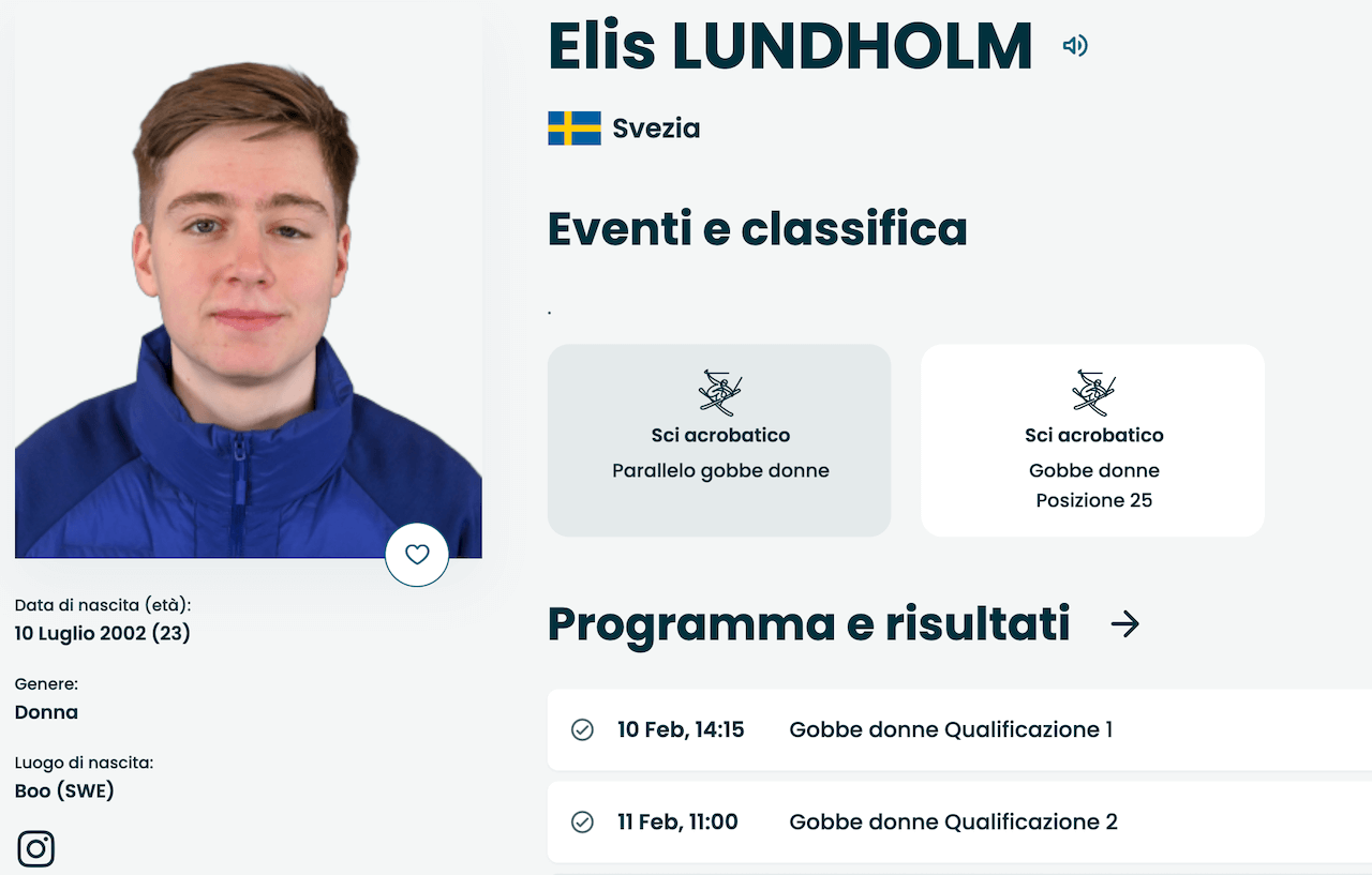 Milano Cortina 2026, il sito dell'Olimpiade definisce "donna" lo sciatore trans Elis Lundholm. E la NBC usa il femminile - lo sciatore olimpico transgender Elis Lundholm - Gay.it