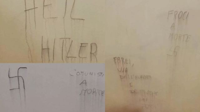 Svastiche, scritte omofobe e inni a Hitler e Mussolini nei bagni di una scuola a Gallarate