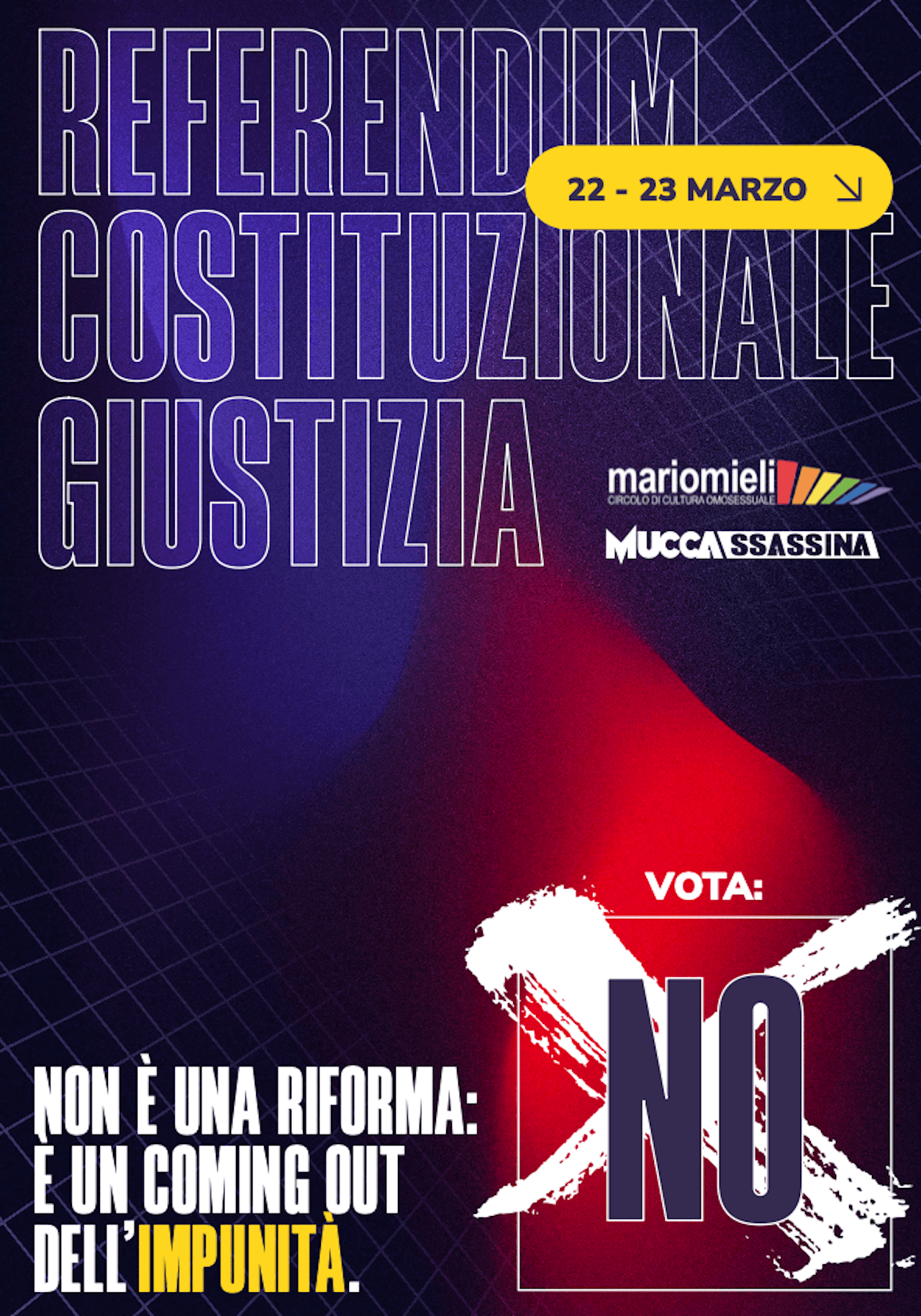Referendum Giustizia, il Circolo Mario Mieli invita a votare NO: "Per la nostra comunità la Costituzione è casa, uno scudo" - Il Circolo Mario Mieli e Muccassassina invitano a votare NO al Referendum Costituzionale sulla Giustizia 2 - Gay.it