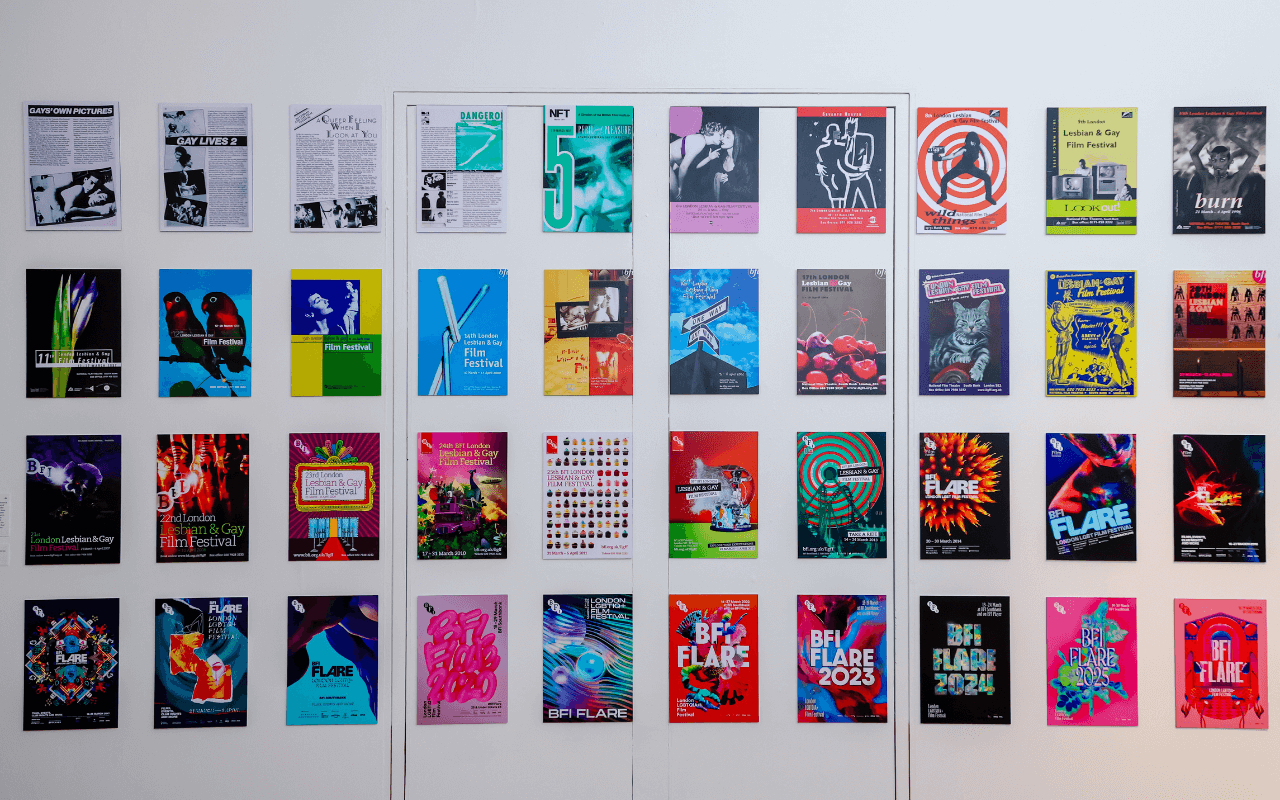 Mostra “40 Years of BFI Flare” al museo Queer Britain (credit Rahil Ahmad per il museo Queer Britain)
