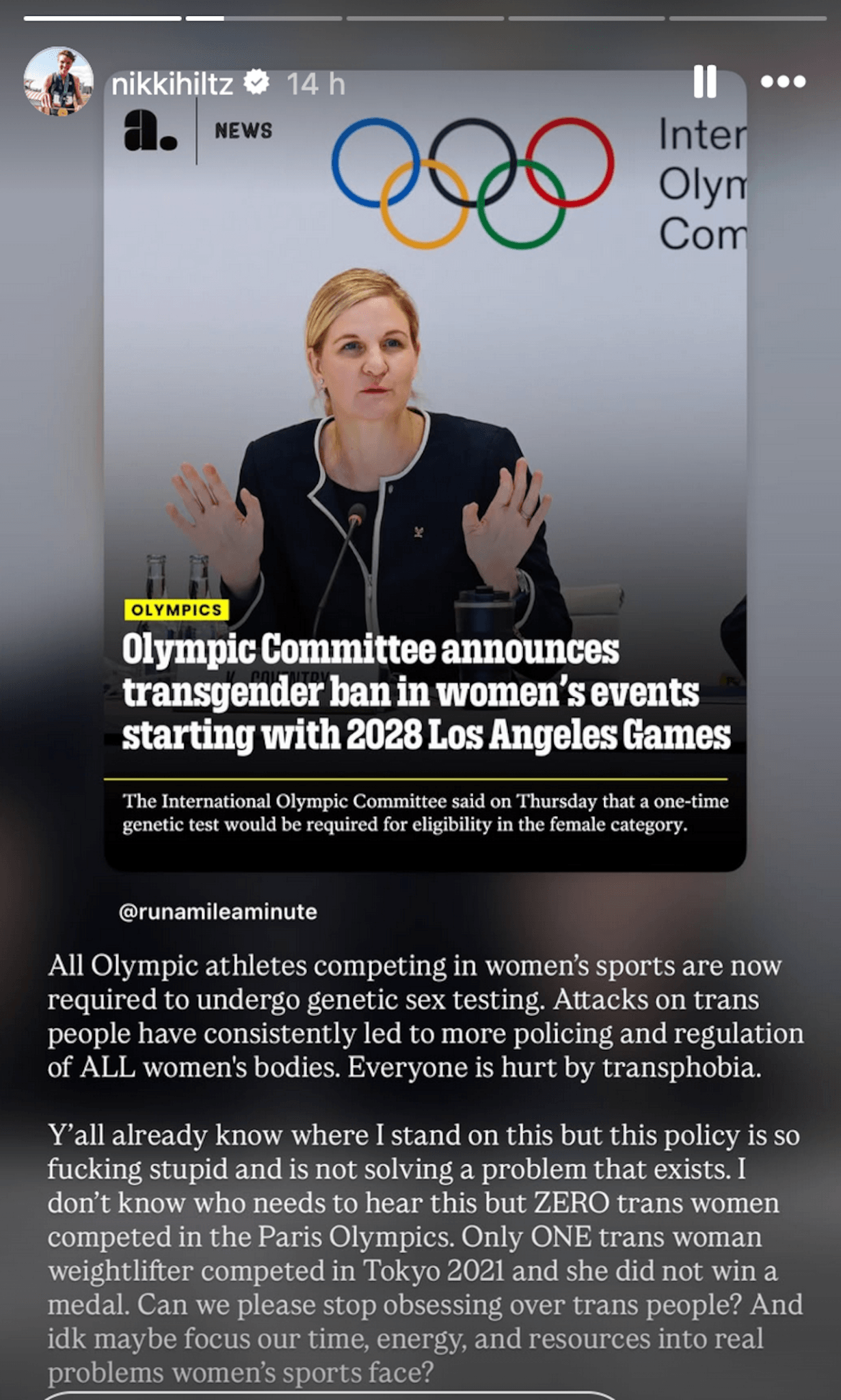 J.K. Rowling festeggia Harry Potter, il CIO e torna ad attaccare Imane Khelif: "A Parigi 2024 uomini che picchiavano donne" - Nikki Hiltz contro il divieto del CIO alle atlete trans e intersessuali - Gay.it