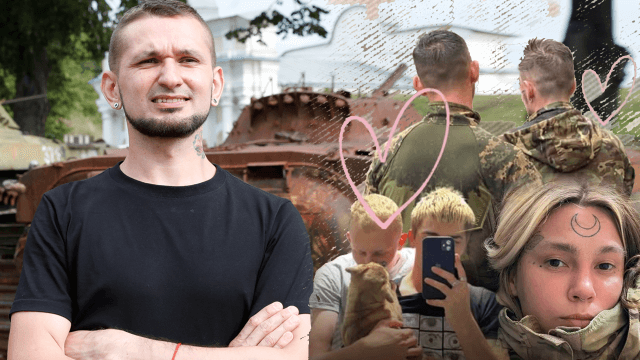 Viktor Pylypenko e alcune persone LGBTIQ+ impiegate nelle forze militari che difendono il Paese dall'aggressione della Russia. L'Ucraina è a un bivio: il nuovo Codice Civile presentato in Parlamento non contempla riconoscimenti per le identità LGBTIQ+