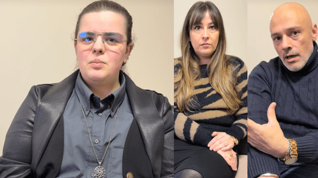 Nella foto: a sinistra Jefferson. Al centro l'avvocata Silvia Tiburzi. A destra lo psicologo Stefano Gentile. Li abbiamo intervistati ad Avezzano.