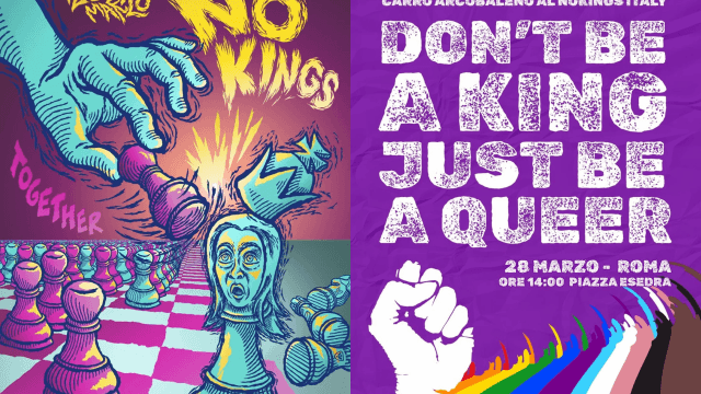 Roma, 28 marzo: No Kings Day, la piazza contro guerra, autoritarismi e attacchi ai diritti LGBTQIA+