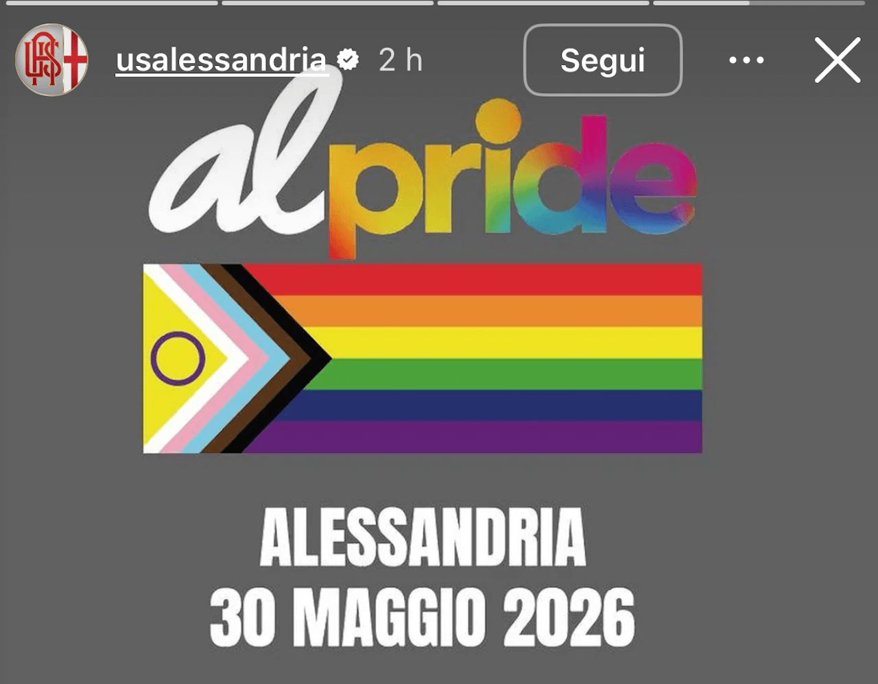 Alessandria in campo con la patch rainbow sulla maglia per supportare il Pride del 30 maggio - Alessandria Pride patch - Gay.it