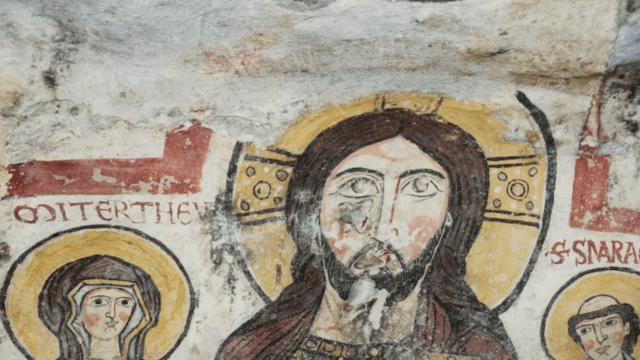 Eufrosina-Smaragdo, l'affresco conservato nella catacomba di San Senatore ad Albano Laziale.