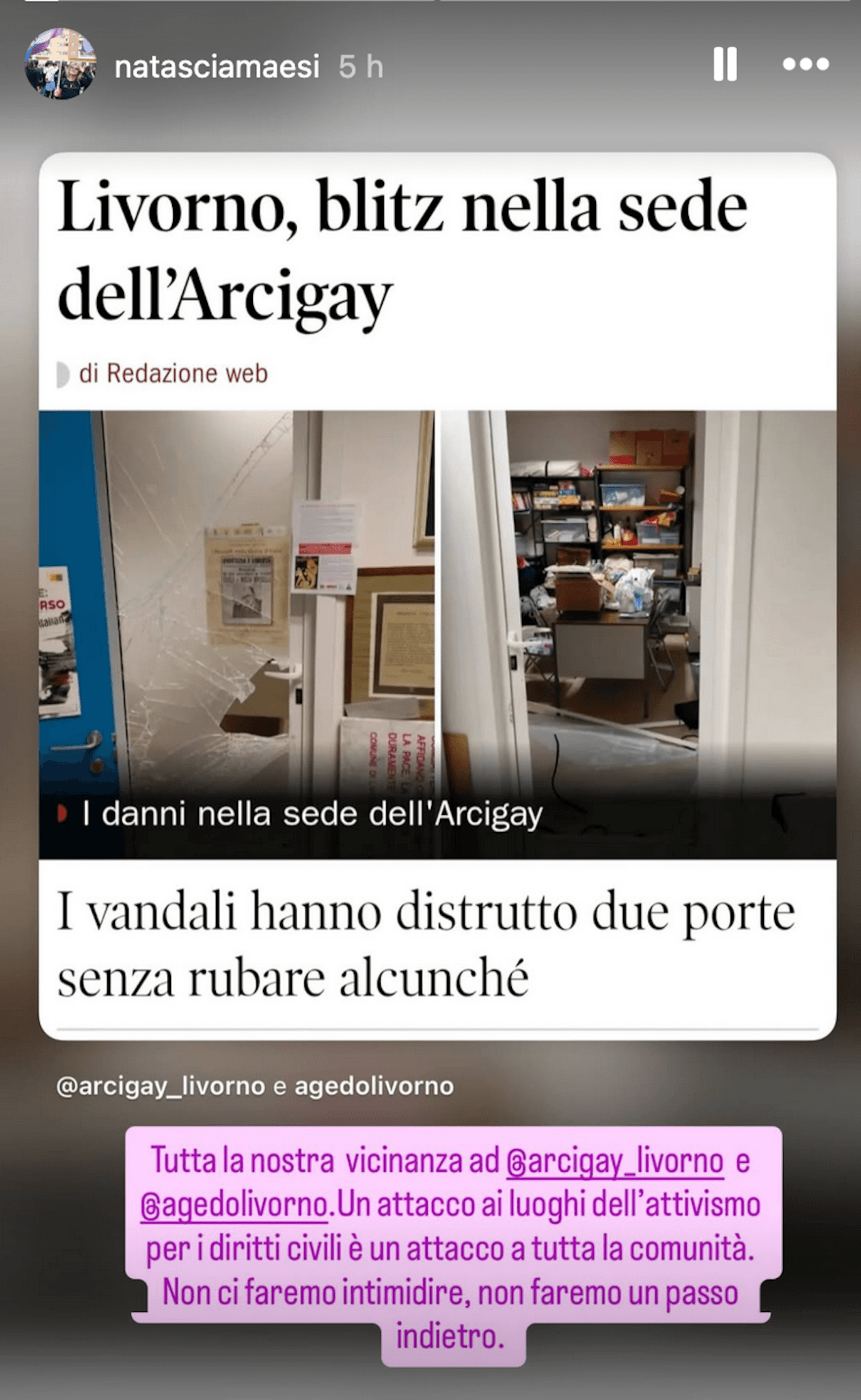 Arcigay e Agedo Livorno, sede presa d'assalto: "È un attacco a tutta la comunità. Non ci faremo intimidire" - Natascia Maesi presidente Arcigay - Gay.it
