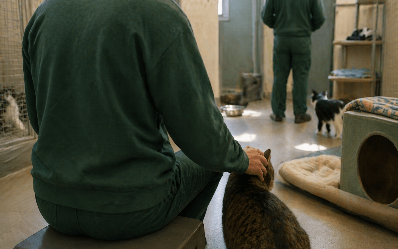 Un rifugio per gatti nel carcere di Padova: “Progetto educativo e un'ulteriore possibilità per i detenuti” - detenuti gatti - Gay.it