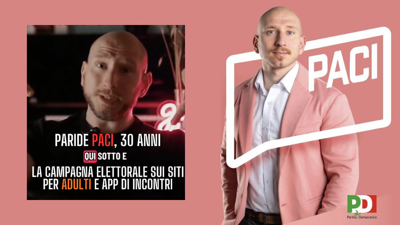 A Chieti Paride Paci candidato PD fa campagna su Pornhub e Tinder: il precedente di Marco Cappato su Grindr