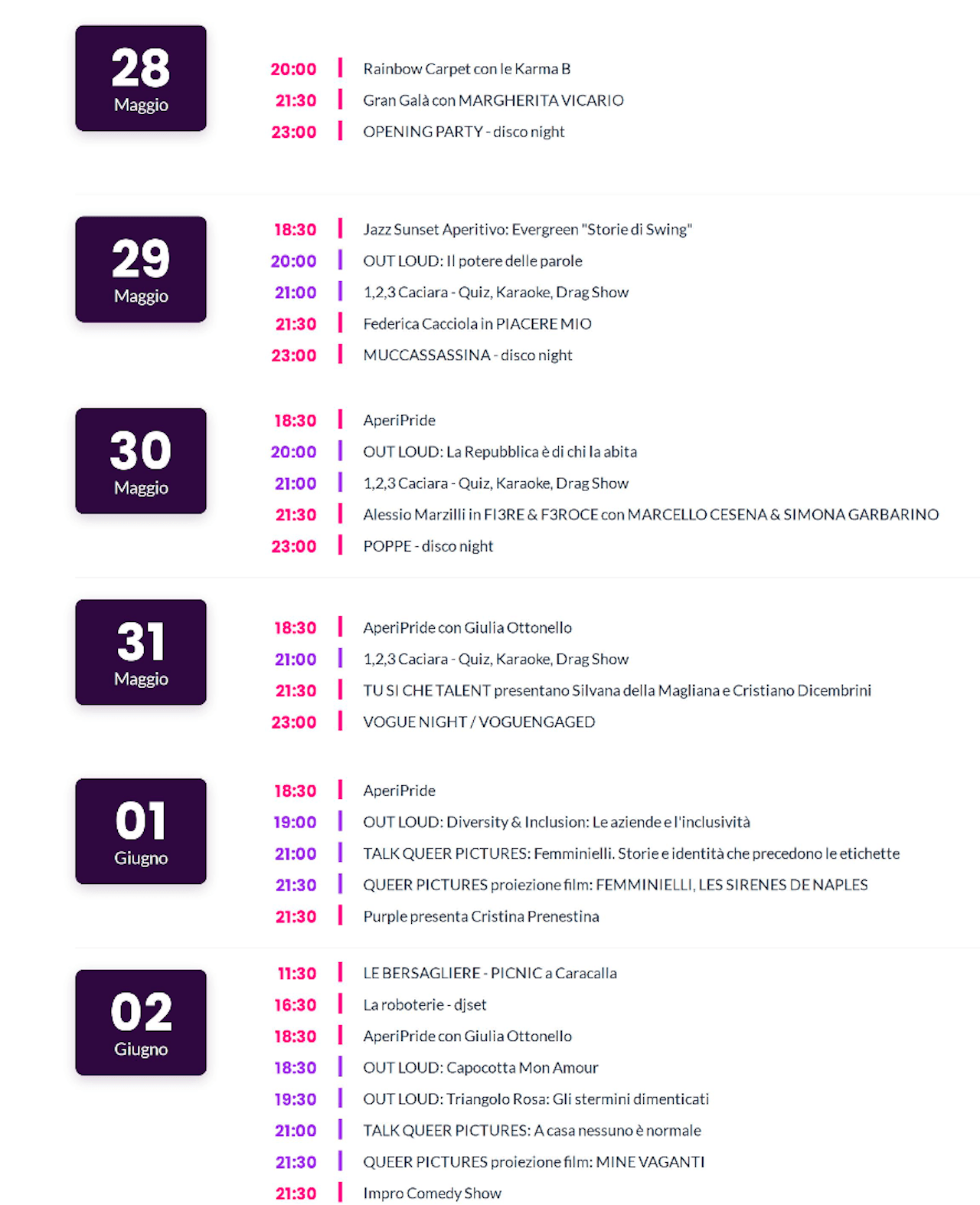 Roma Pride Croisette 2026, tre settimane di eventi. Dibattiti, concerti, Pride Summit e "sfida" al Campo Largo. Il programma completo - Pride Croisette programma 1 - Gay.it