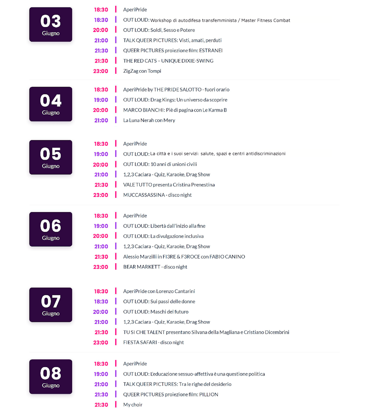 Roma Pride Croisette 2026, tre settimane di eventi. Dibattiti, concerti, Pride Summit e "sfida" al Campo Largo. Il programma completo - Pride Croisette programma 2 - Gay.it